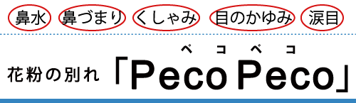 鼻水、鼻づまり、くしゃみ、目のかすみ、涙目 花粉の別れ PecoPeco